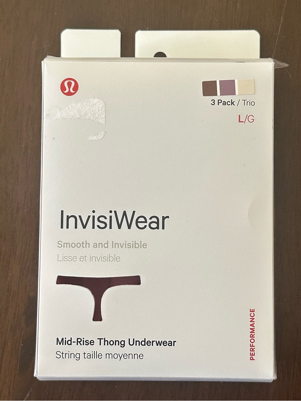 🍋LULULEMON INVISIWEAR THONG 3 PACK🍋‼️NWT - SIZE L